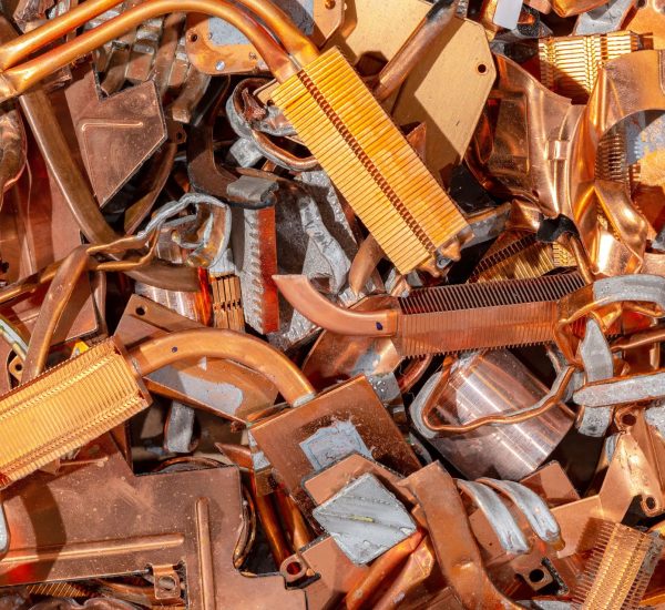 a pile of copper scraps